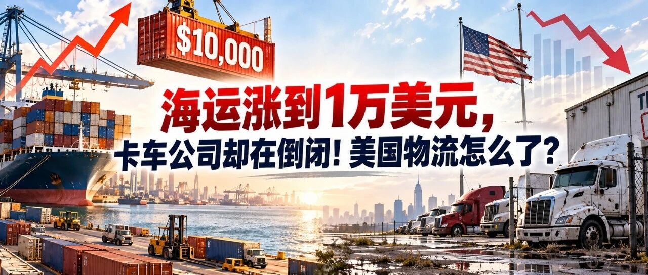 海运涨到1万美元，卡车公司却在倒闭！美国物流出啥事了？