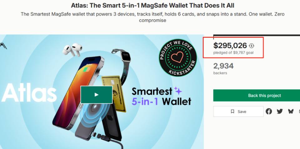 硬件出海/海外众筹新品速递-五合一MagSafe智能钱包拿下超45万美金