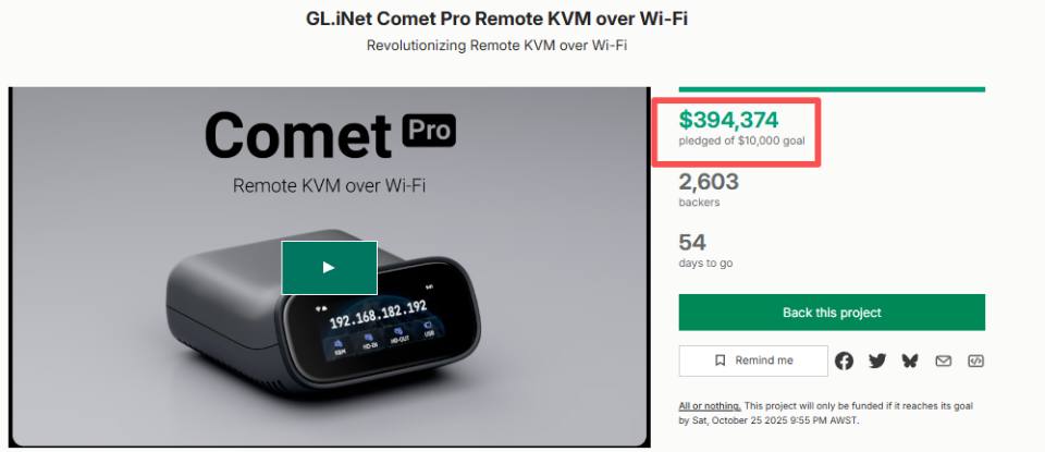 硬件出海/海外众筹新品速递-广联智通的无线KVM有望破百万美金！