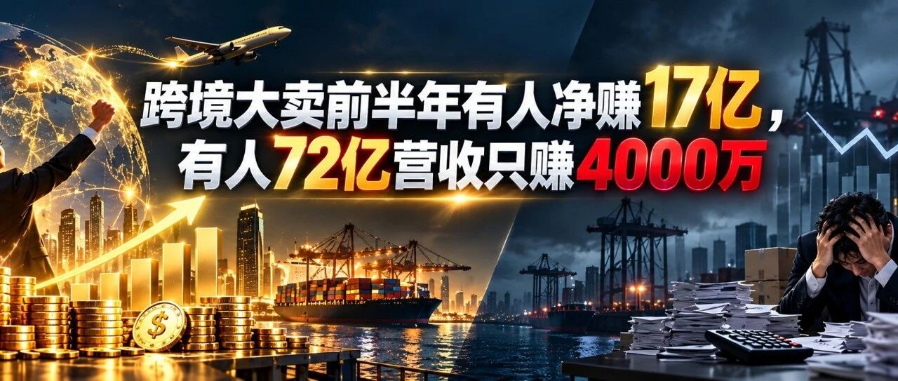 跨境大卖前半年有人净赚17亿，有人72亿营收只赚4000万